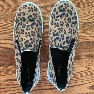 Express leopard print slip on sneakers